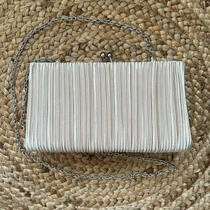 NEW Pleated Satin Champagne Clutch Purse